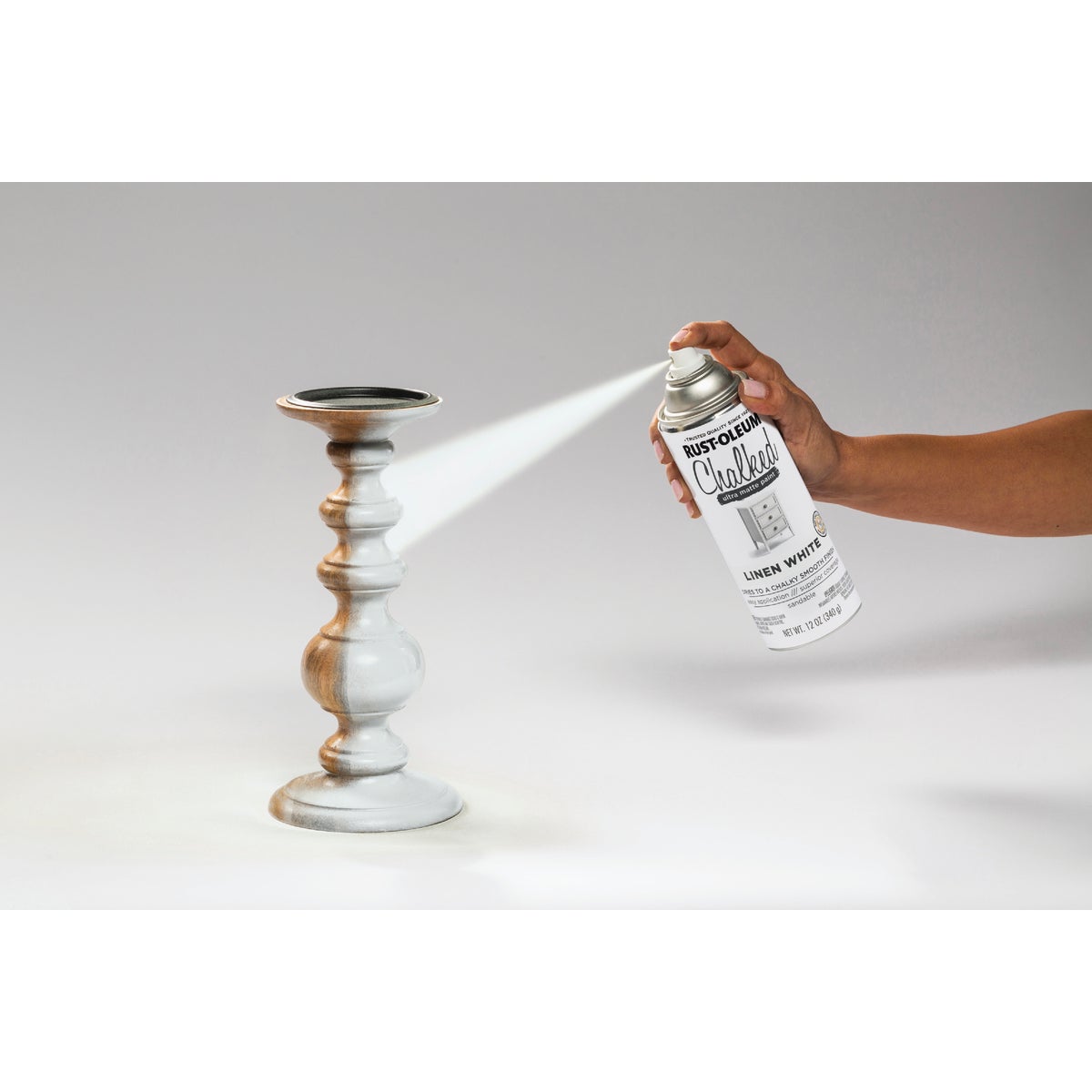 Rust-Oleum Chalked 12 Oz. Ultra Matte Spray Paint, Linen White Image 4
