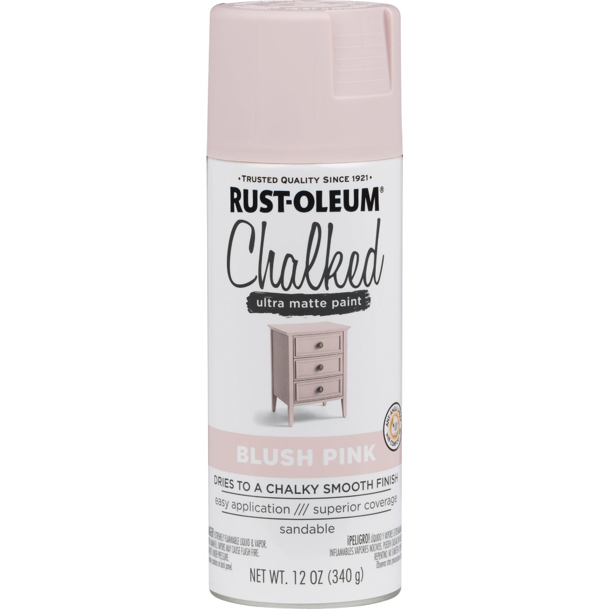 Rust-Oleum Chalked 12 Oz. Ultra Matte Spray Paint, Blush Pink Image 8