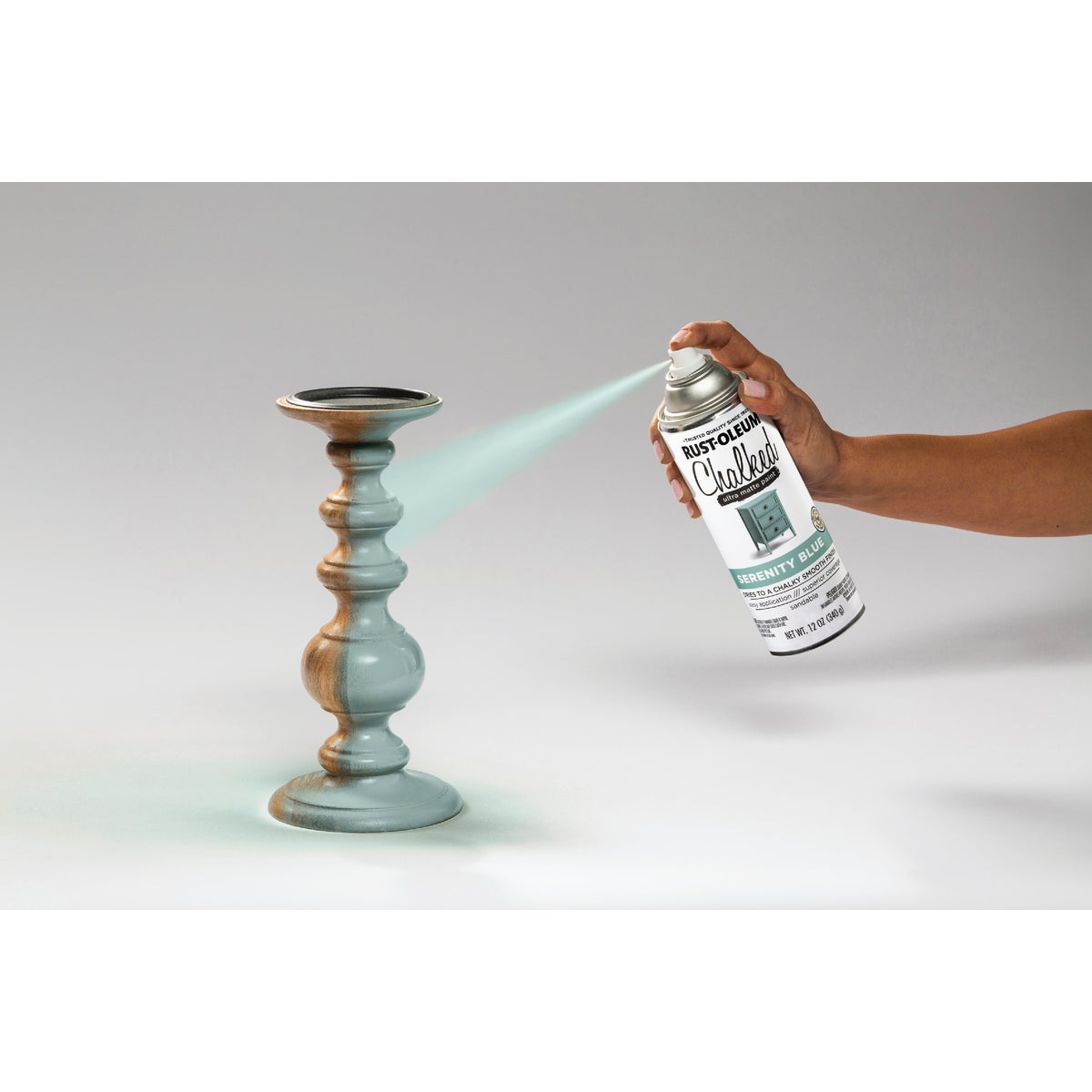 Rust-Oleum Chalked 12 Oz. Ultra Matte Spray Paint, Serenity Blue Image 4