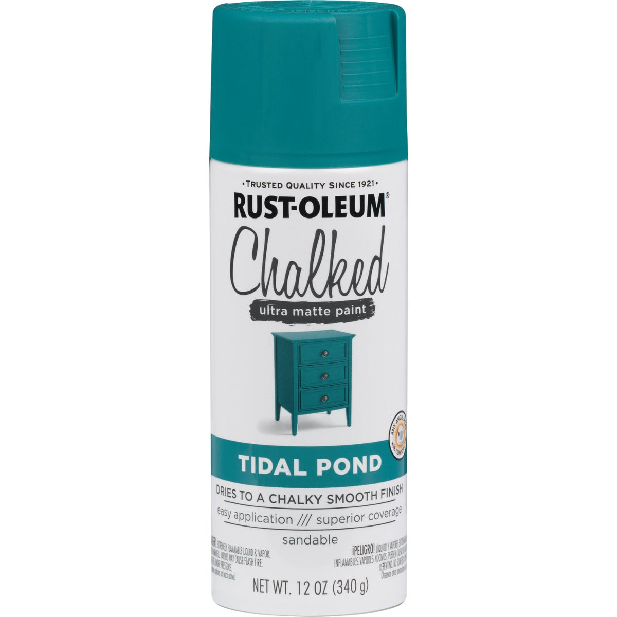 Rust-Oleum Chalked 12 Oz. Ultra Matte Spray Paint, Tidal Pond Image 8