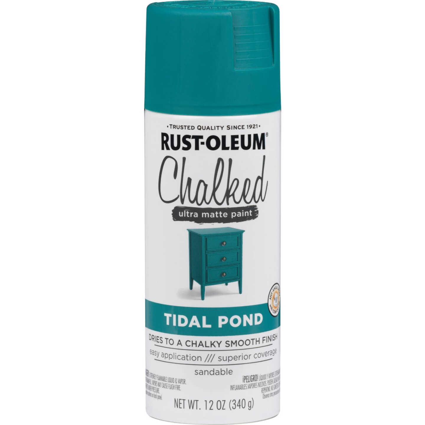 Rust-Oleum Chalked 12 Oz. Ultra Matte Spray Paint, Tidal Pond Image 8