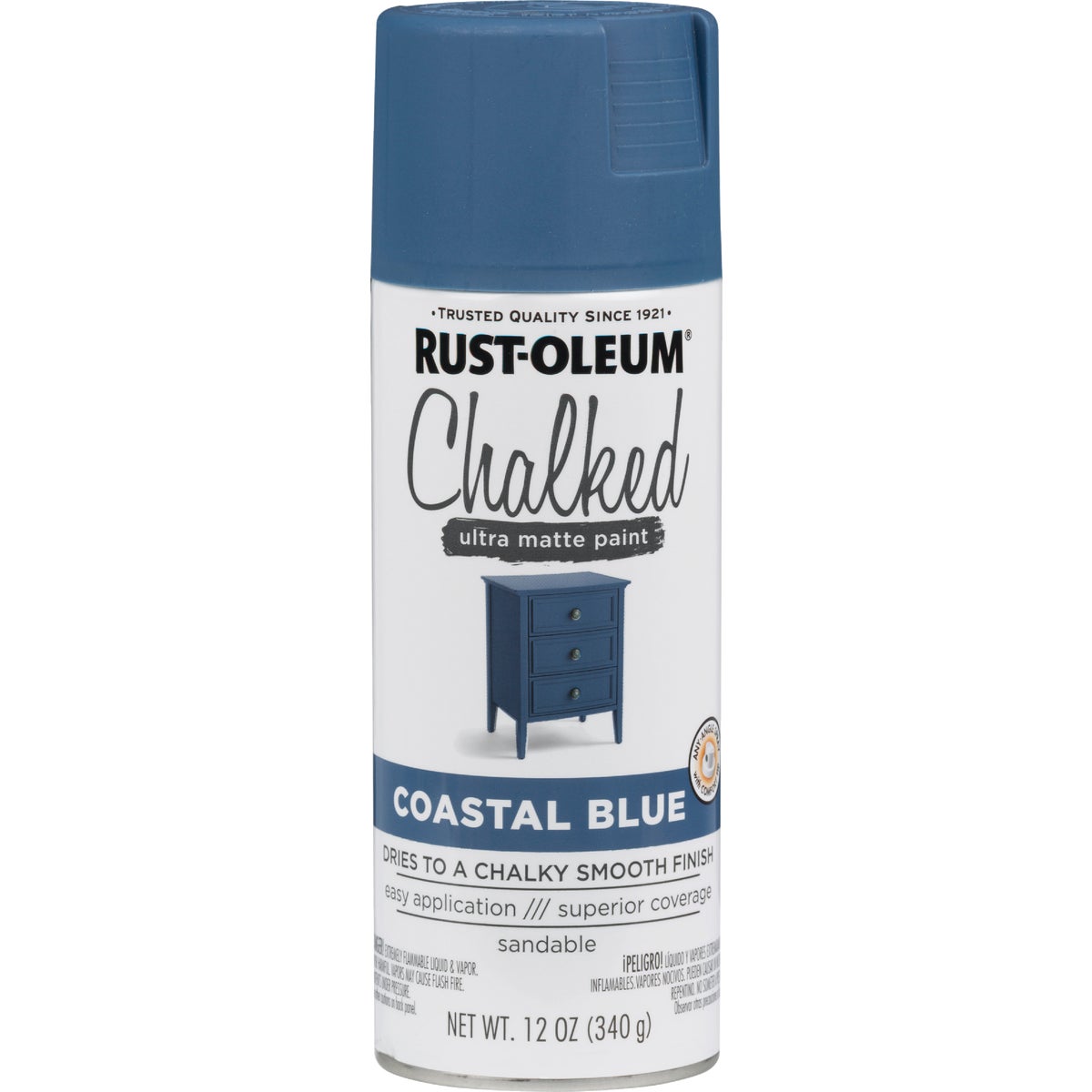 Rust-Oleum Chalked 12 Oz. Ultra Matte Spray Paint, Coastal Blue Image 7