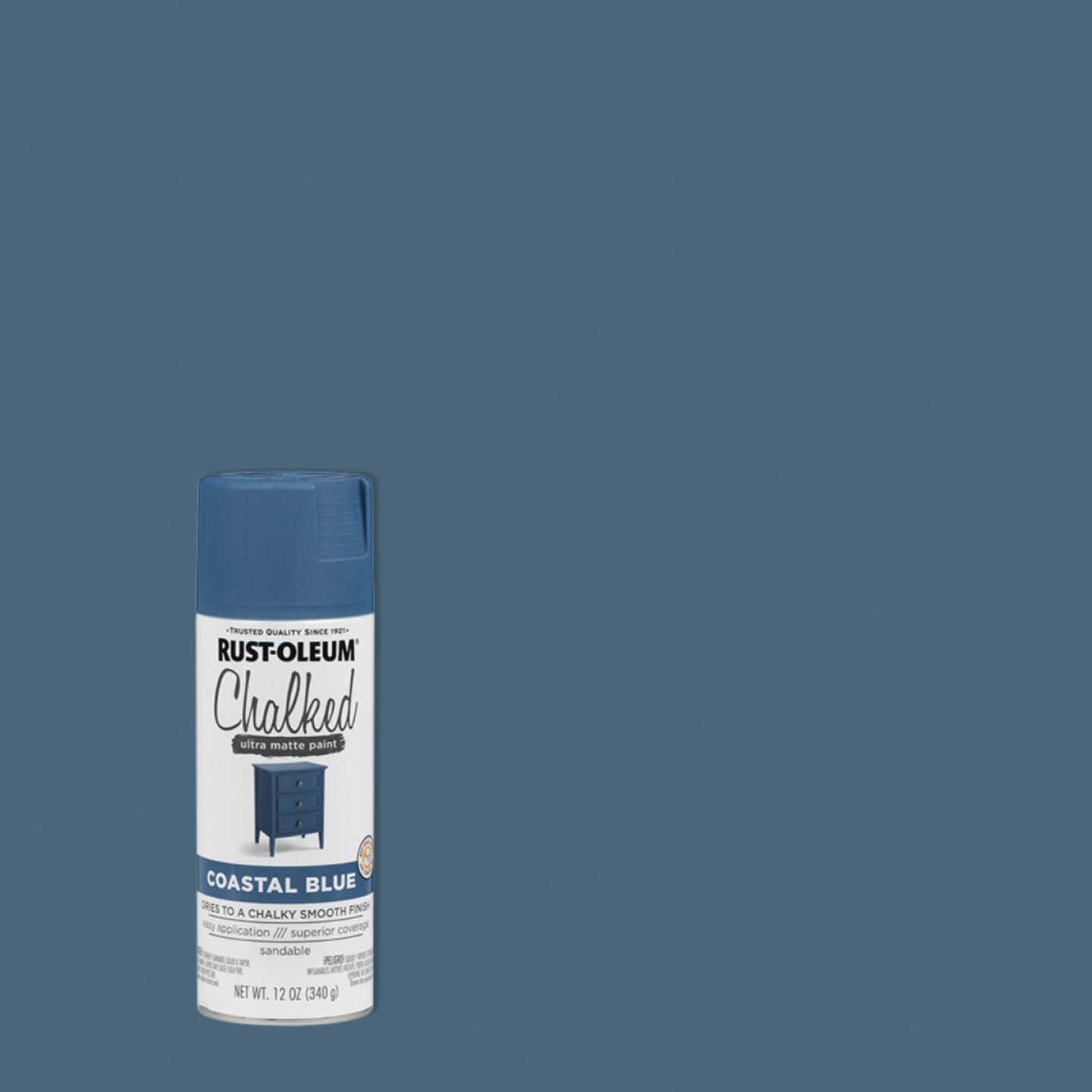 Rust-Oleum Chalked 12 Oz. Ultra Matte Spray Paint, Coastal Blue Image 1