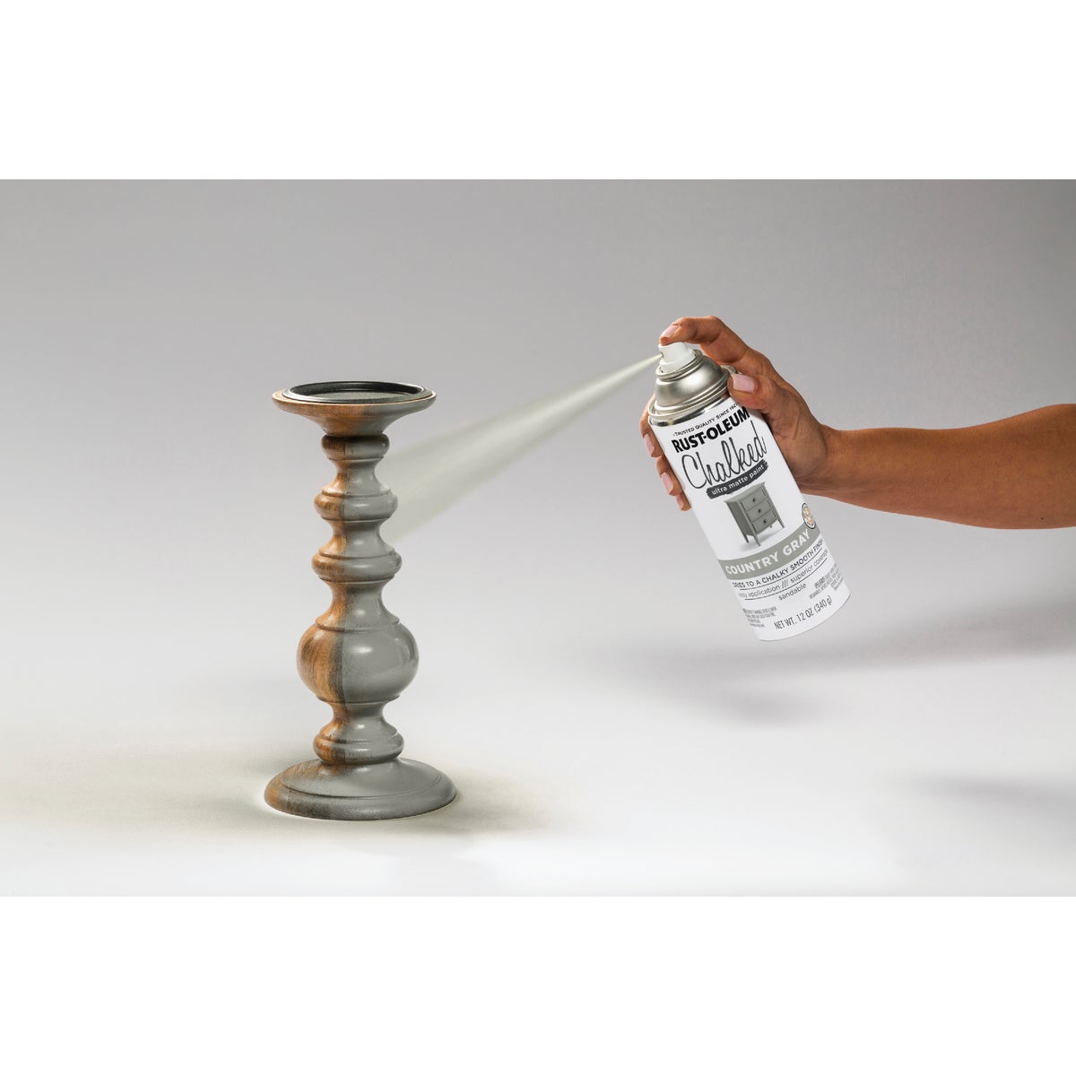 Rust-Oleum Chalked 12 Oz. Ultra Matte Spray Paint, Country Gray Image 4