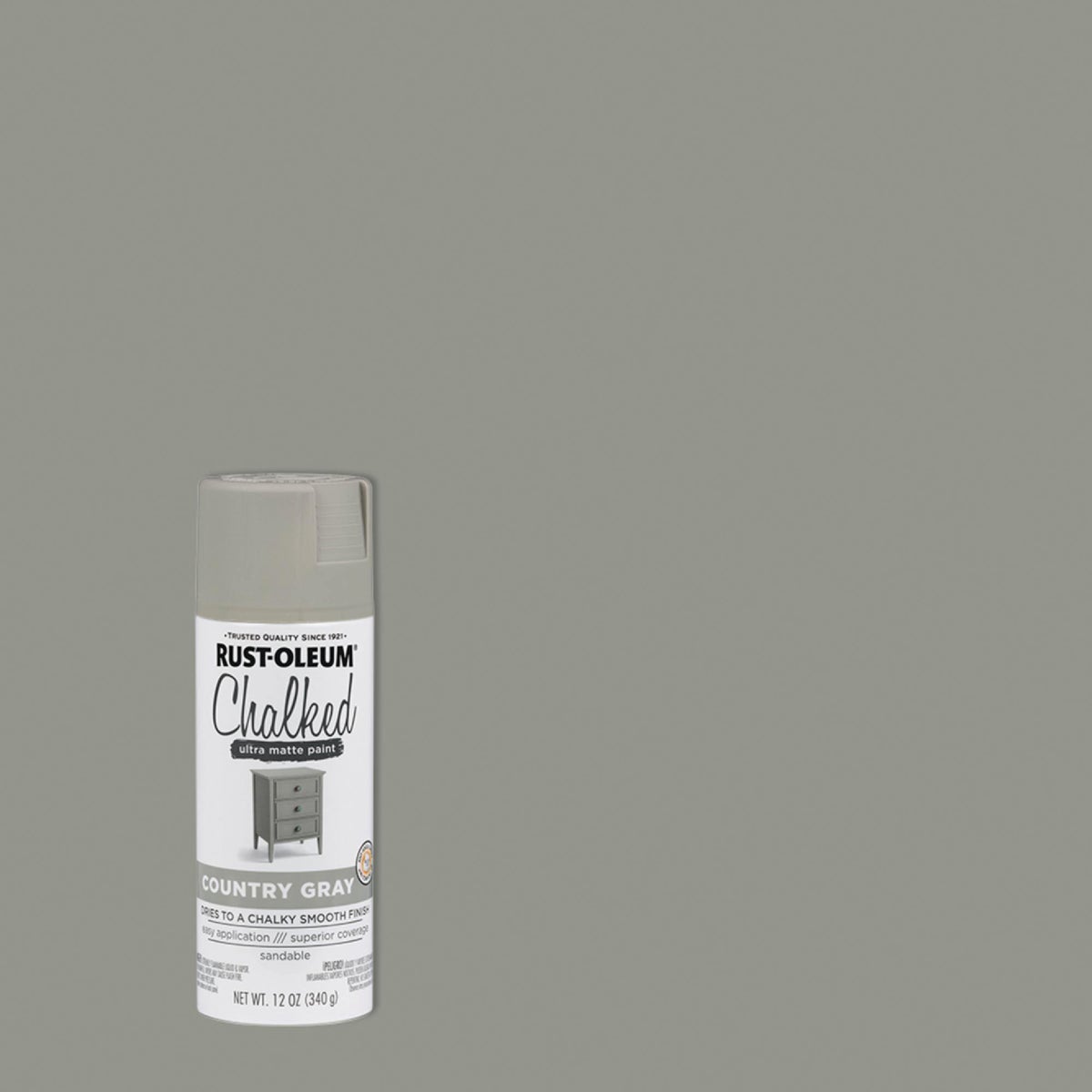 Rust-Oleum Chalked 12 Oz. Ultra Matte Spray Paint, Country Gray
