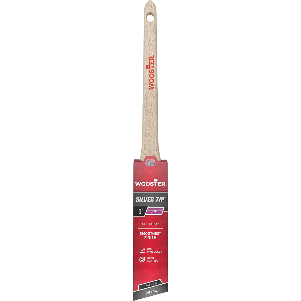 Wooster SILVER TIP 1 In. Thin Angle Sash Paint Brush Image 1