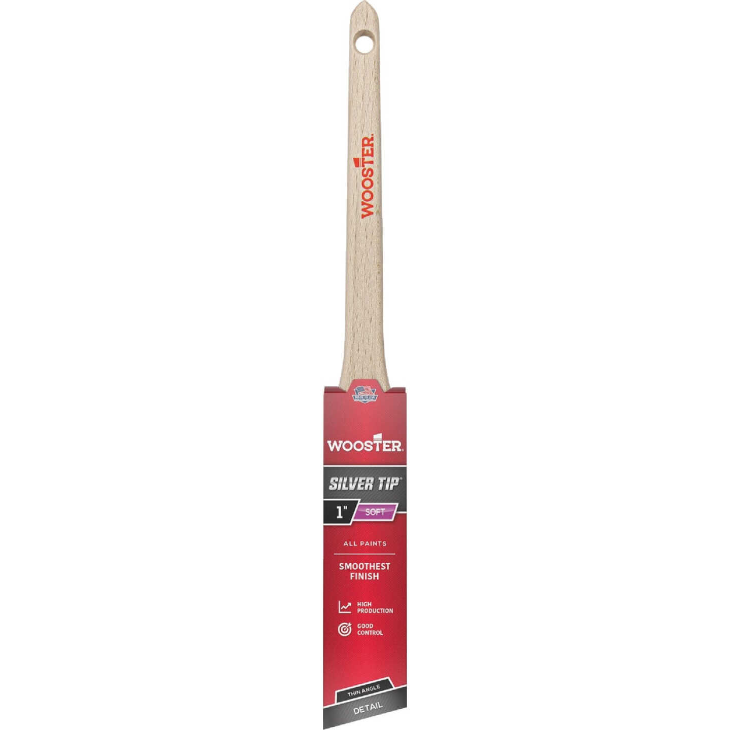 Wooster SILVER TIP 1 In. Thin Angle Sash Paint Brush Image 1