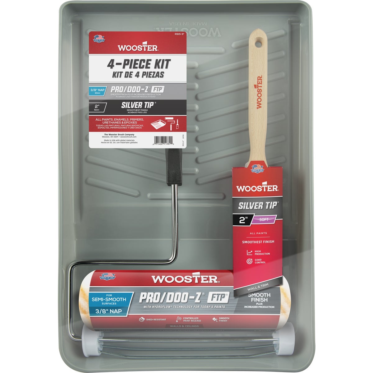Wooster Pro/Doo-Z FTP & Silver Tip Roller & Tray Set (4-Piece) Image 1