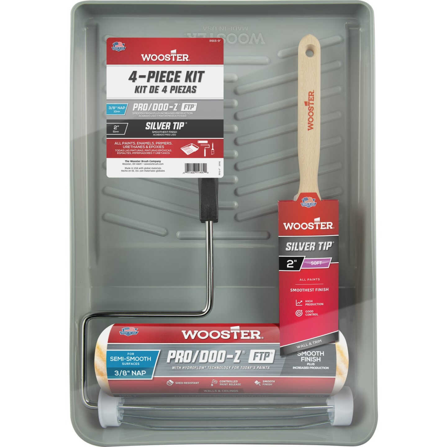 Wooster Pro/Doo-Z FTP & Silver Tip Roller & Tray Set (4-Piece) Image 1