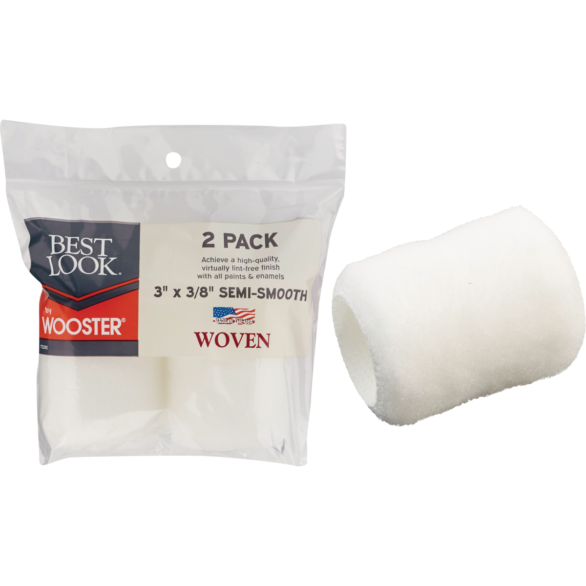 Best Look By Wooster 3 In. x 3/8 In. Woven Fabric Roller Cover (2-Pack) Image 1