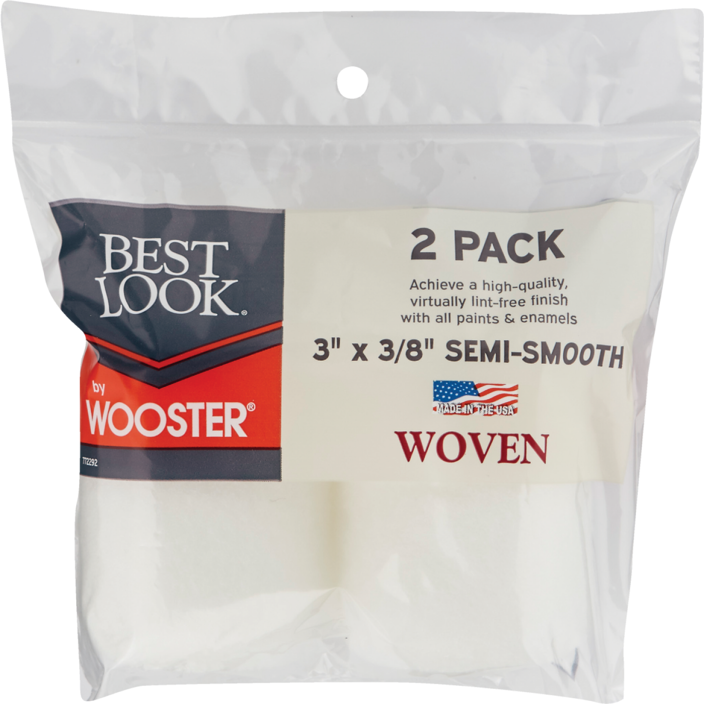 Best Look By Wooster 3 In. x 3/8 In. Woven Fabric Roller Cover (2-Pack) Image 2