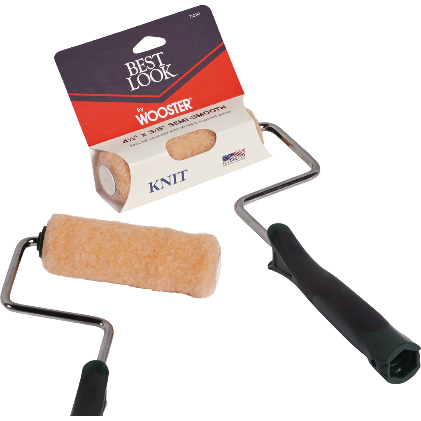 Best Look By Wooster 4-1/2 In. x 3/8 In. Mini Knit Paint Roller Cover & Frame Image 1