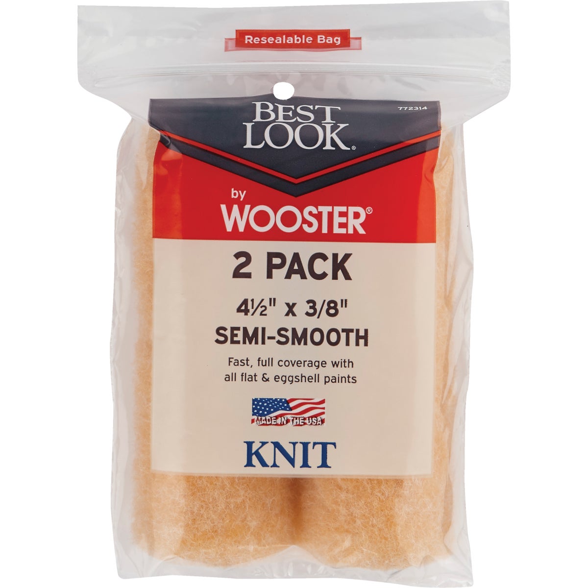 Best Look By Wooster 4-1/2 In. x 3/8 In. Mini Knit Fabric Roller Cover (2-Pack) Image 2