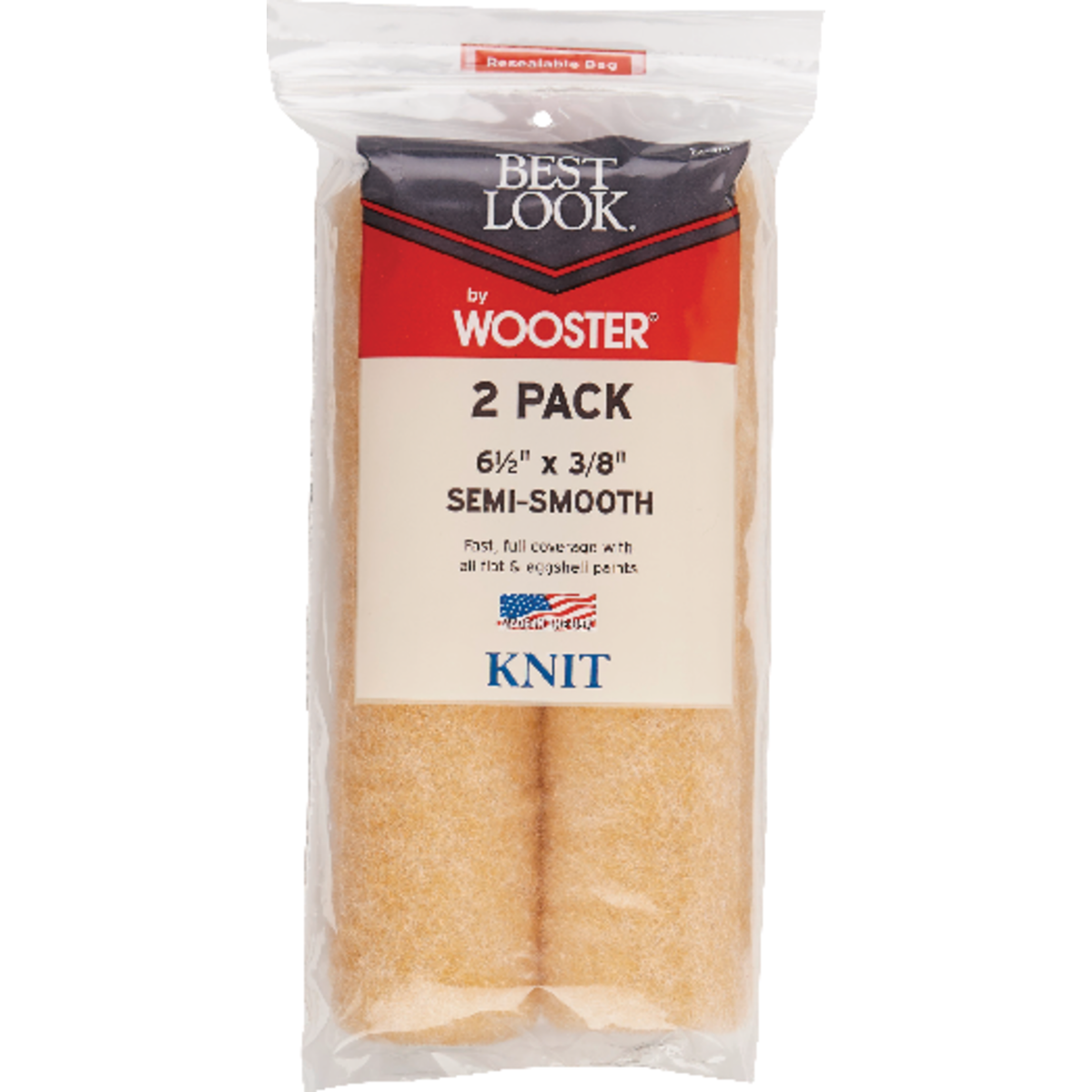 Best Look By Wooster 6-1/2 In. x 3/8 In. Mini Knit Fabric Roller Cover (2-Pack) Image 2