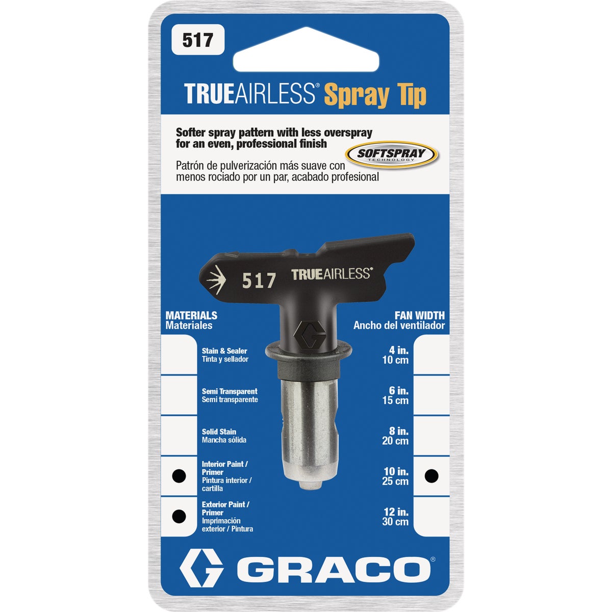 Graco Reverse-A-Clean 10 To 12 In. W. 0.017 In. Tip Paint Sprayer Airless Spray Tip Image 6