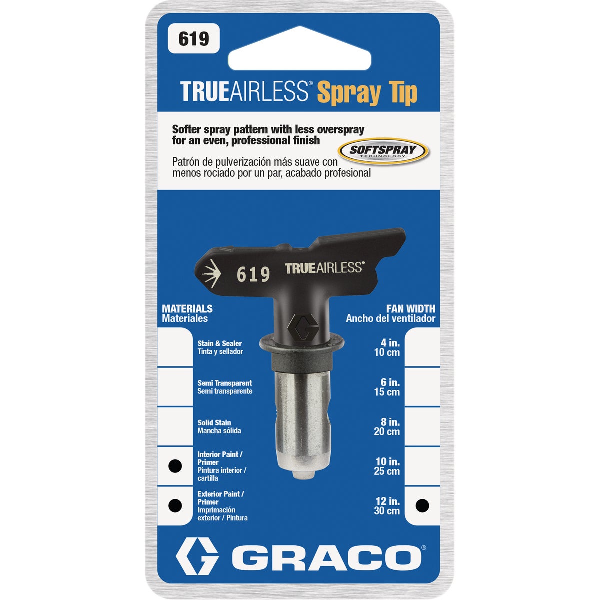 Graco Reverse-A-Clean 12 To 14 In. W. 0.019 In. Tip Paint Sprayer Airless Spray Tip Image 6