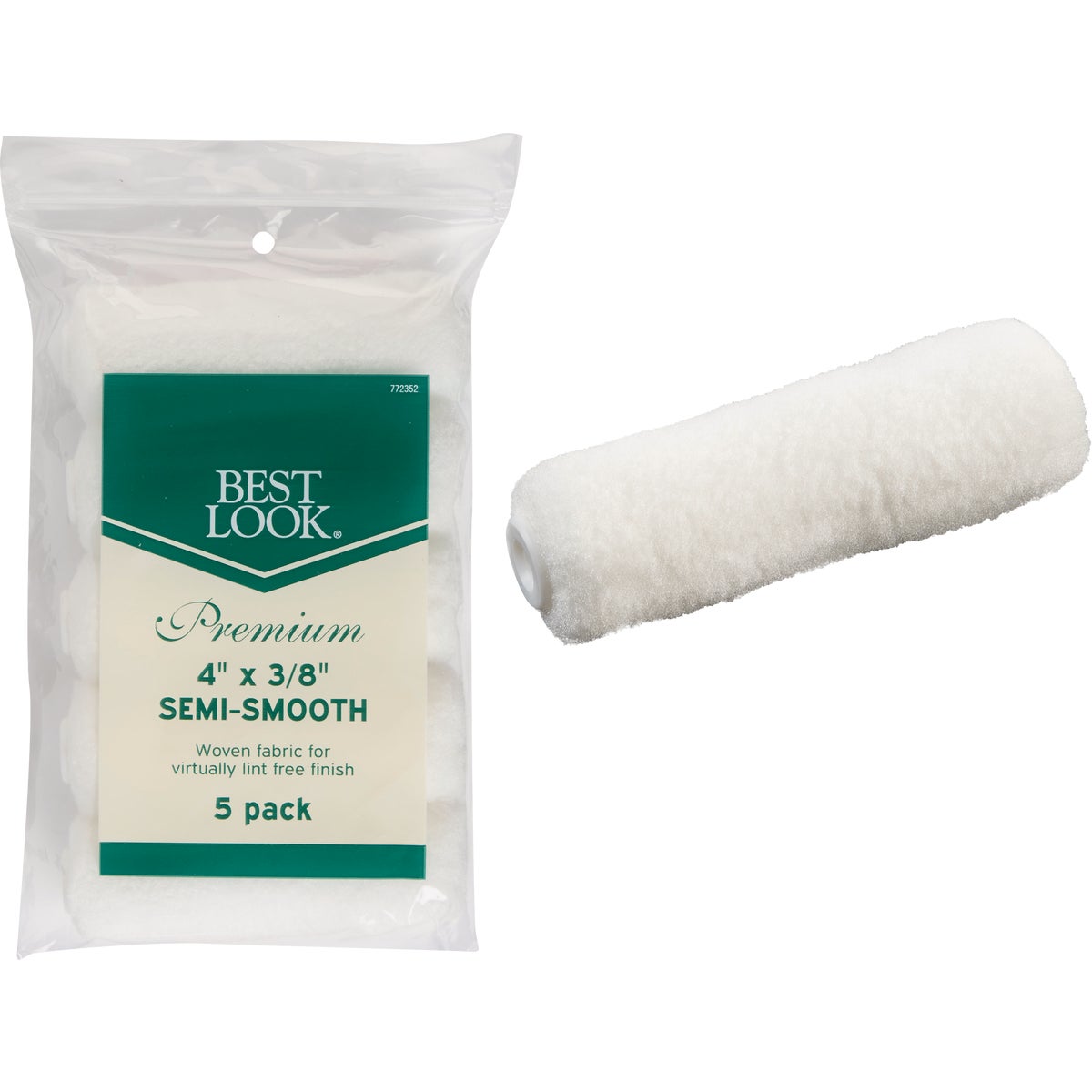 Best Look Premium 4 In. x 3/8 In. Mini Woven Fabric Roller Cover (5-Pack) Image 1