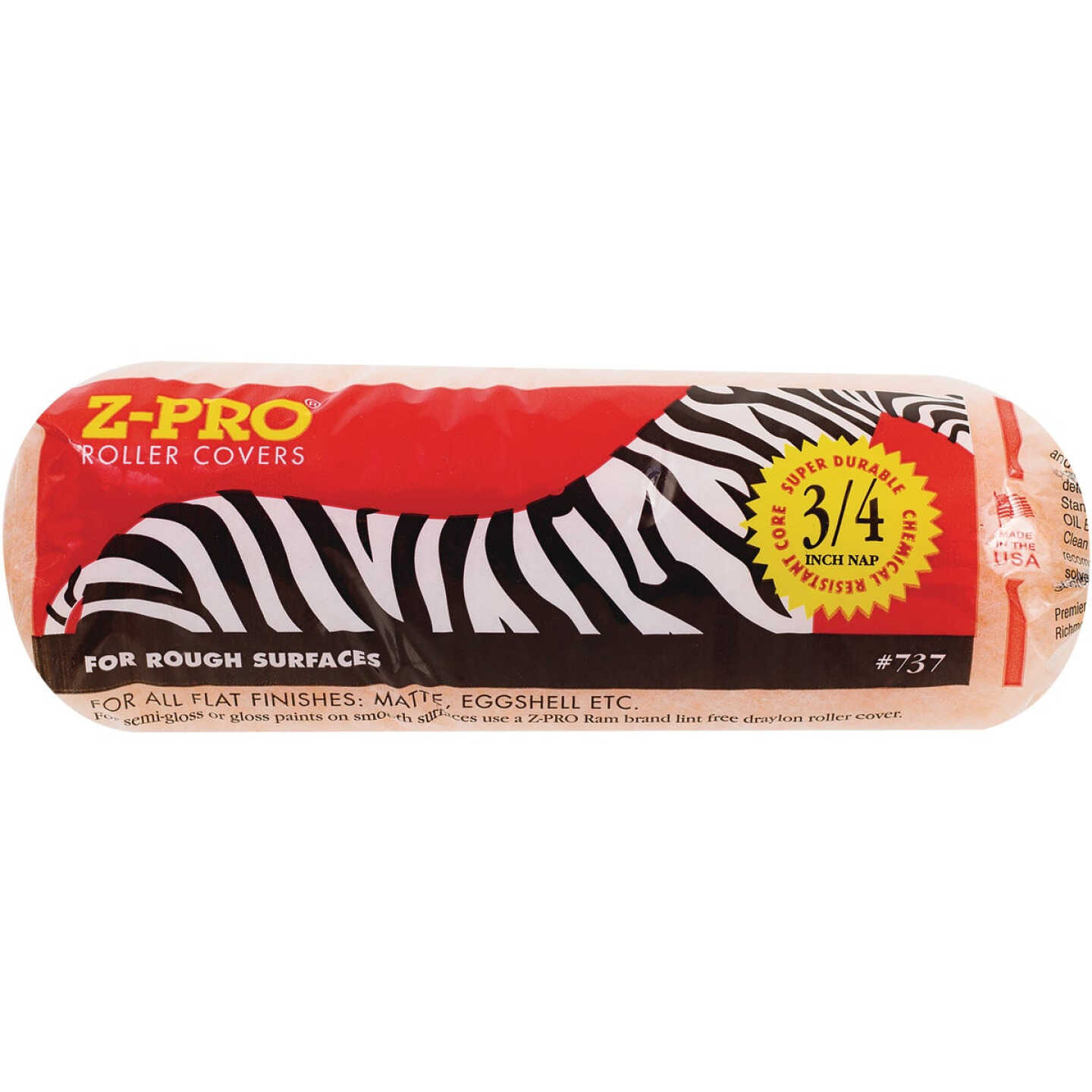 Premier Z-Pro Zebra 9 In. x 3/4 In. Knit Fabric Roller Cover Image 1