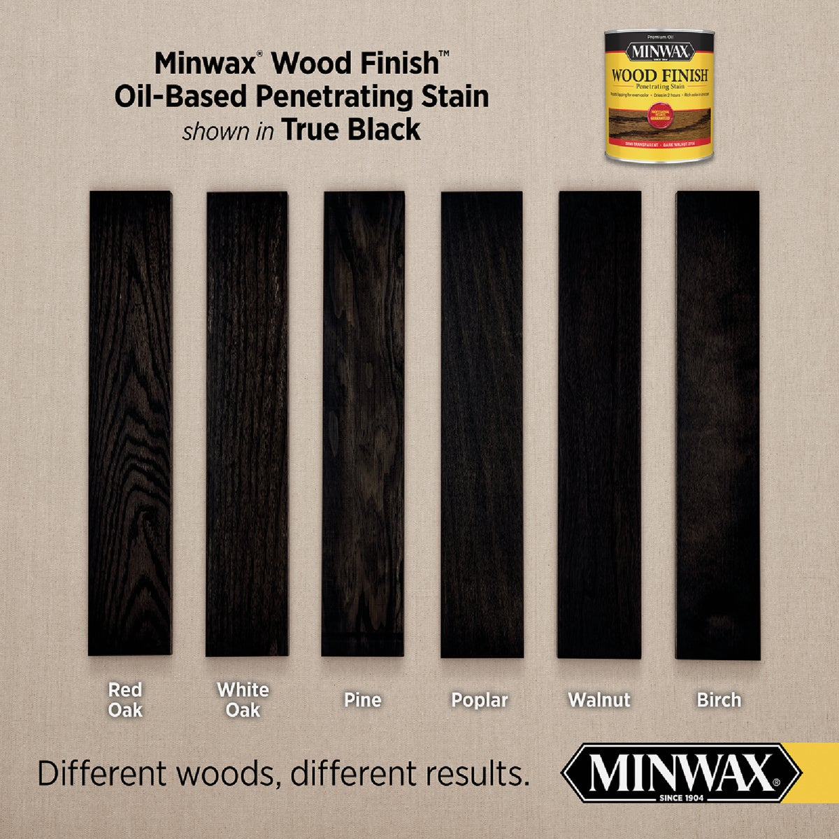 Minwax Wood Finish Penetrating Stain, True Black, 1 Qt. Image 2