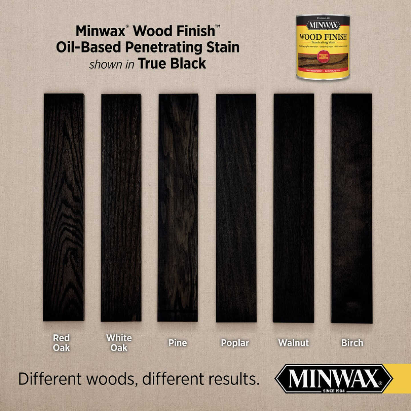 Minwax Wood Finish Penetrating Stain, True Black, 1 Qt. Image 2