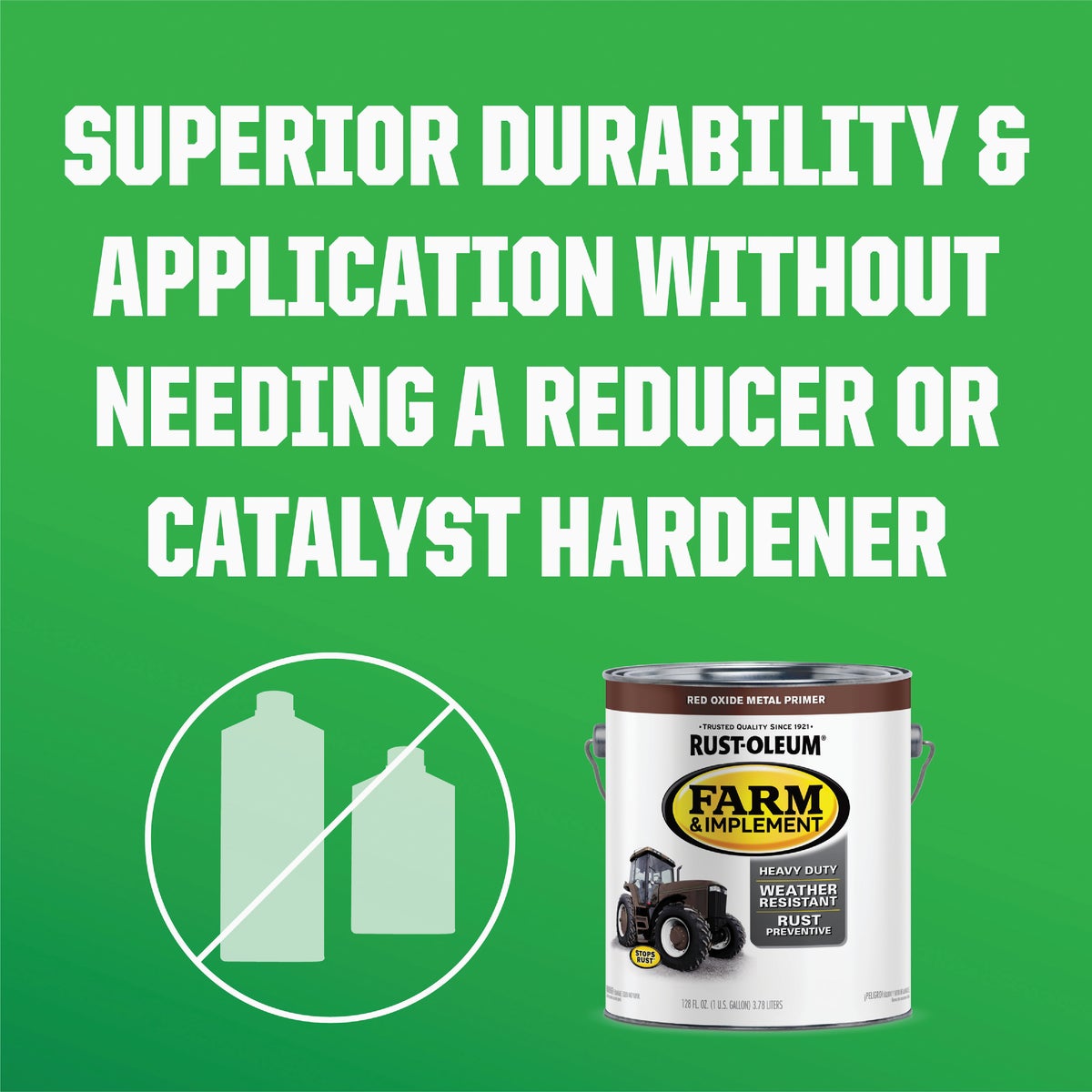 Rust-Oleum 1 Gallon Red Oxide Metal Primer Gloss Farm & Implement Enamel Image 4