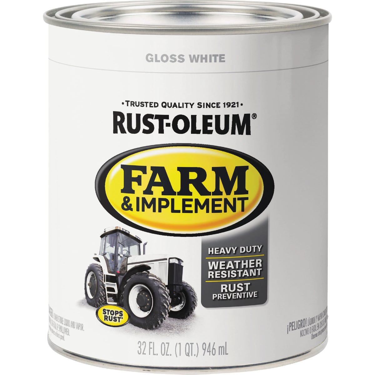 Rust-Oleum 1 Quart White Gloss Farm & Implement Enamel Image 2