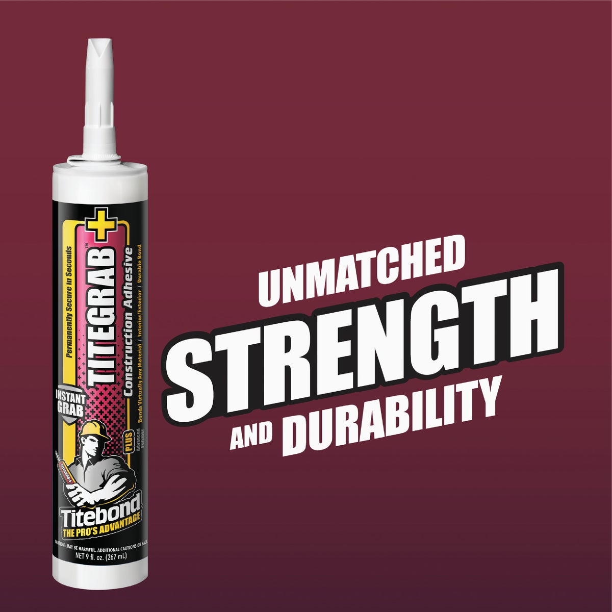 Titebond TiteGrab Plus 9.5 Oz. Advanced Polymer Construction Adhesive Image 2