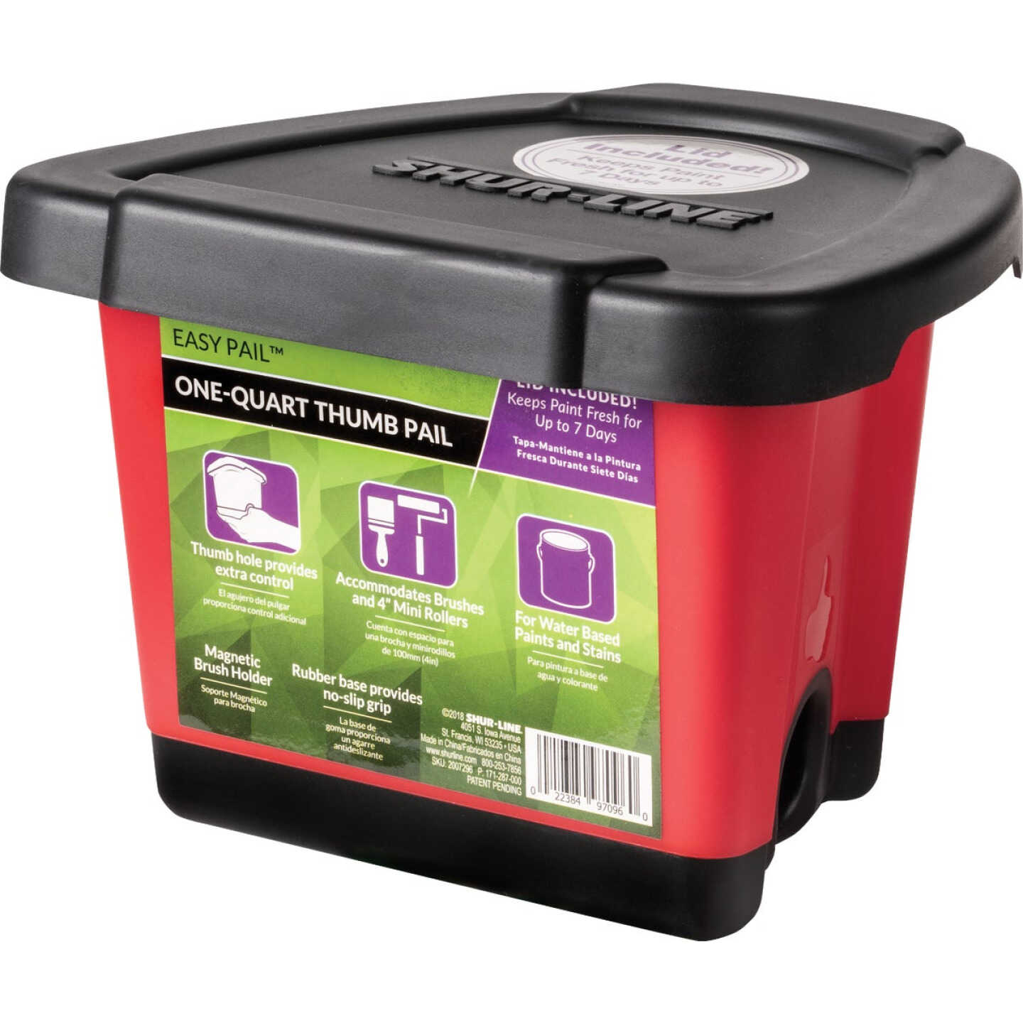 Shur-Line 1 Qt. Easy Paint Thumb Pail with Lid Image 1