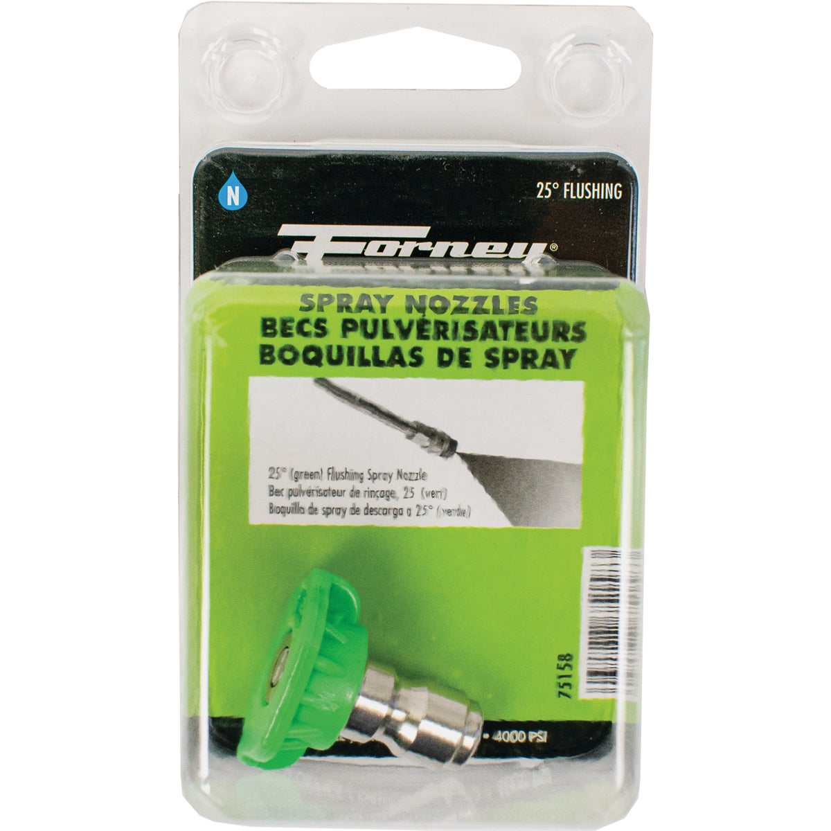 Forney 3.0mm 25 Degree Green High-Pressure Pressure Washer Spray Tip Image 2