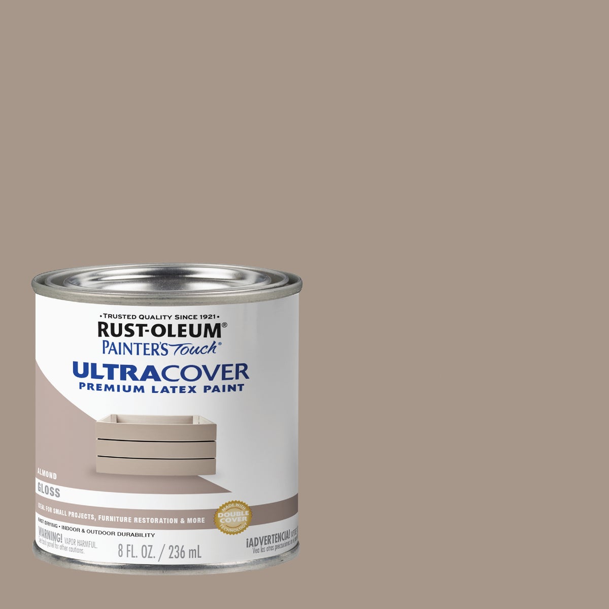 Rust-Oleum Painter's Touch 2X Ultra Cover Premium Latex Paint, Gloss Almond, 1/2 Pt.