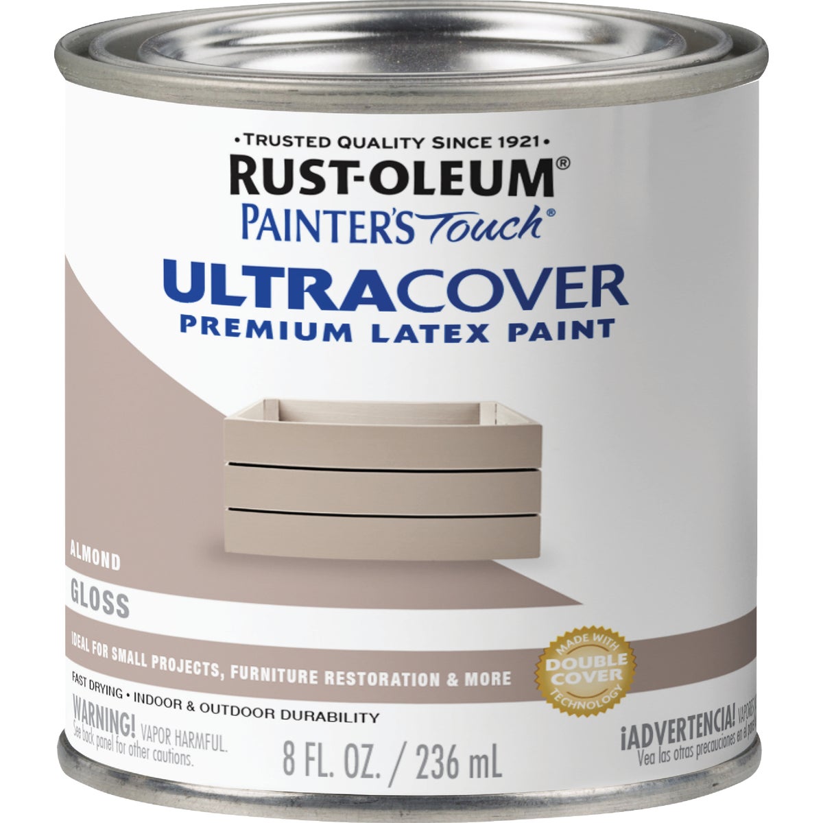 Rust-Oleum Painter's Touch 2X Ultra Cover Premium Latex Paint, Gloss Almond, 1/2 Pt. Image 6
