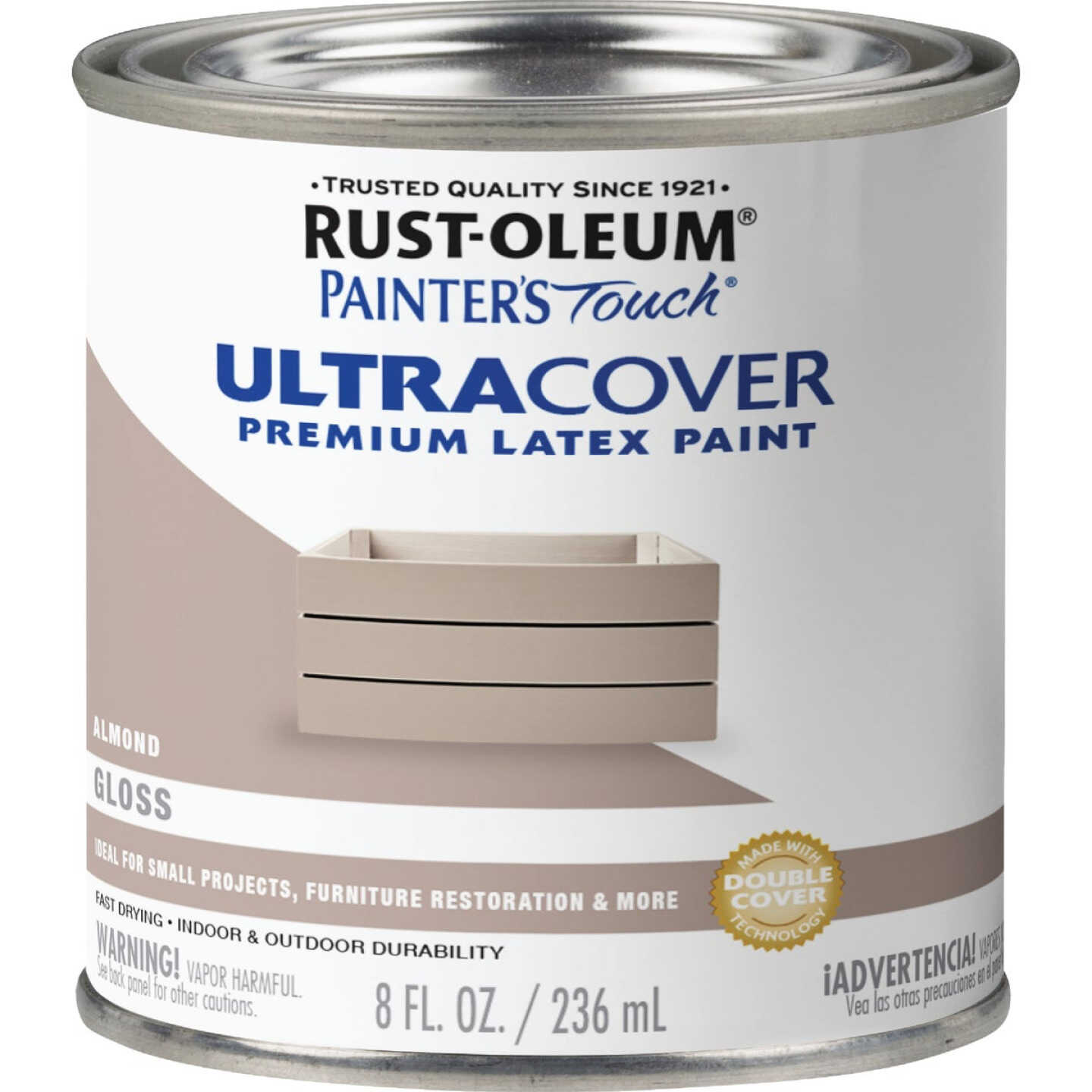 Rust-Oleum Painter's Touch 2X Ultra Cover Premium Latex Paint, Gloss Almond, 1/2 Pt. Image 6