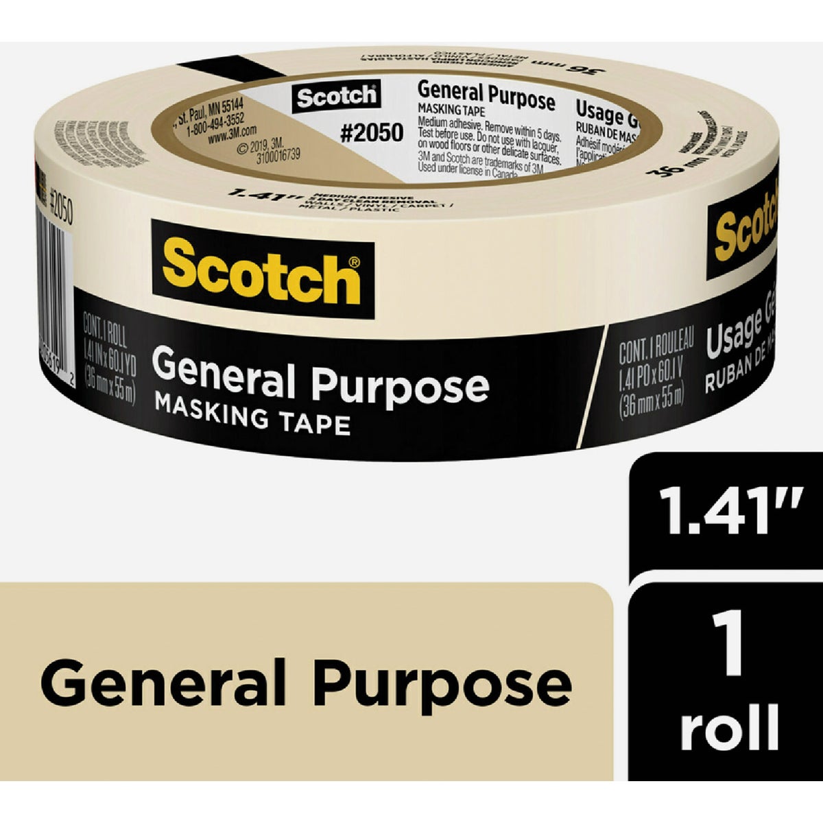 Scotch 1.41 x 60.1 Yd. General Purpose Painting Masking Tape Image 2