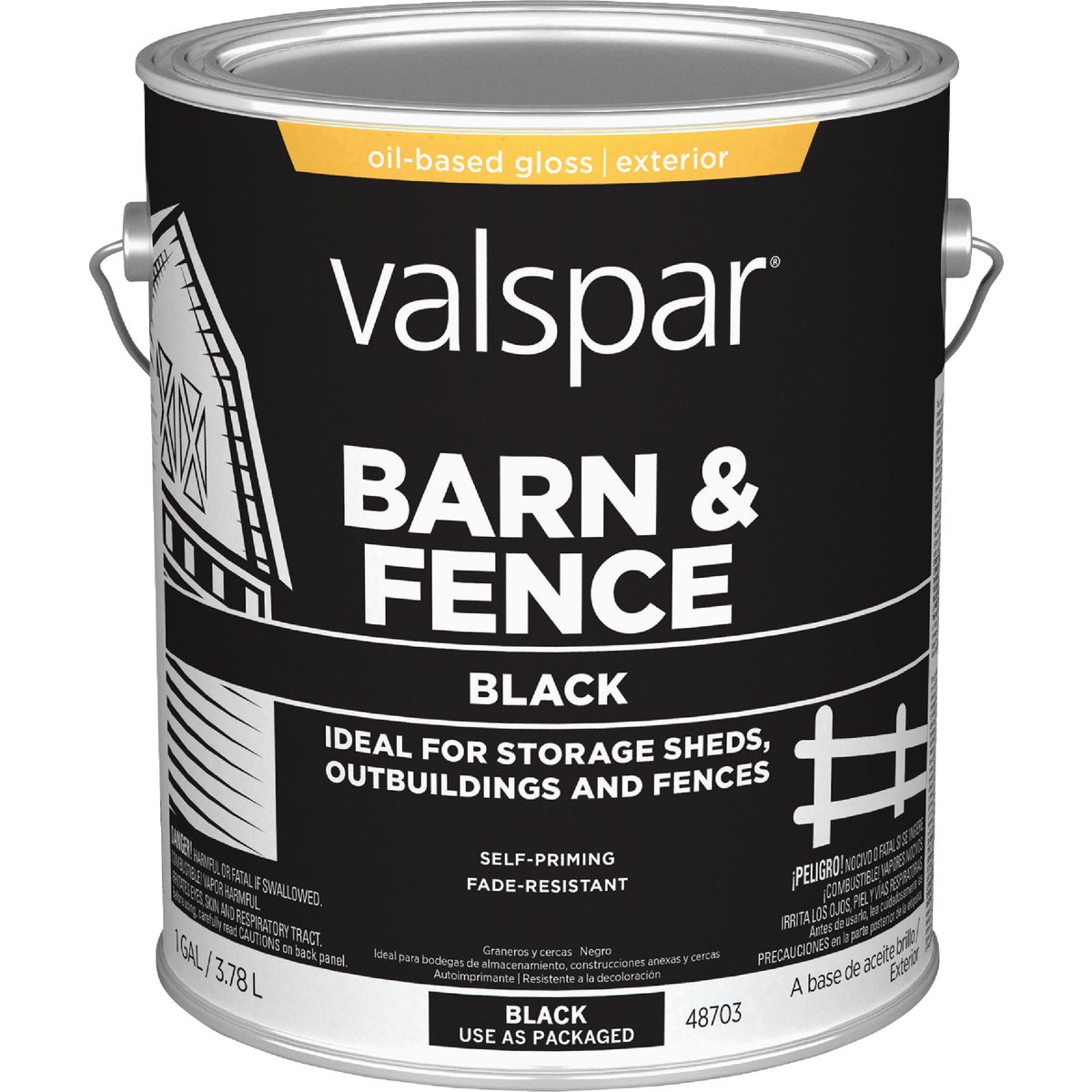 Valspar Alkyd Exterior Oil Paint & Primer In One Barn & Fence Paint, Black, 1 Gal. Image 6