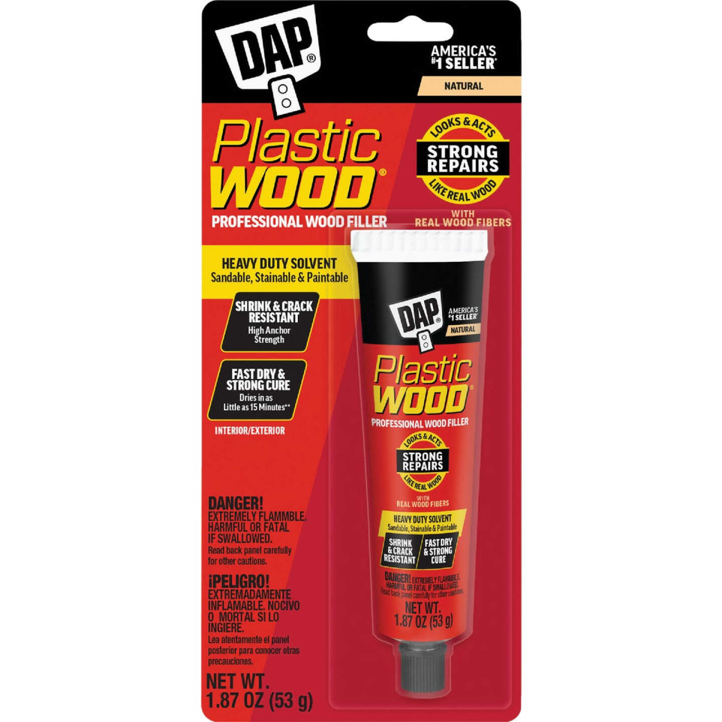 DAP Plastic Wood 1.8 Oz. Natural Solvent Professional Wood Filler Image 1