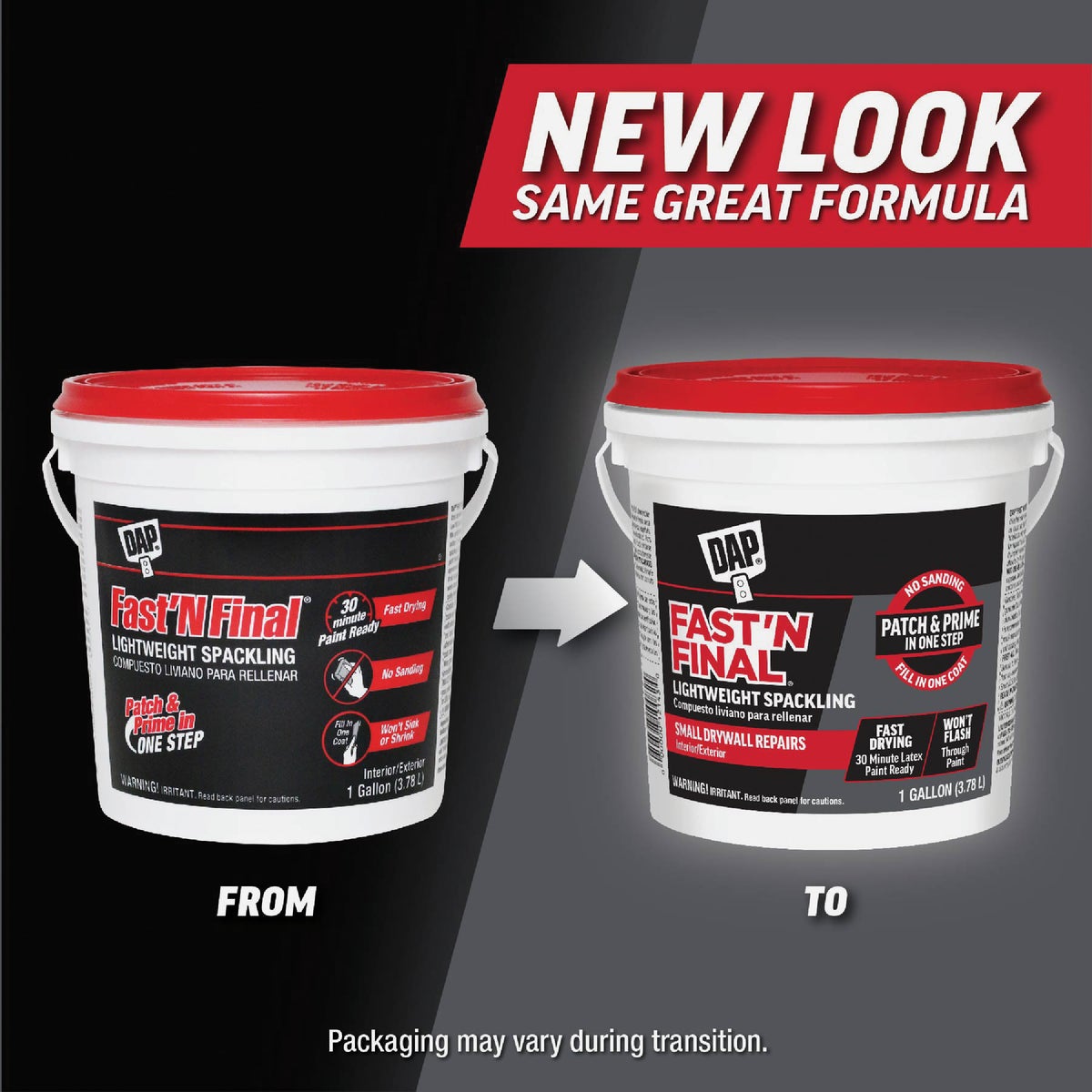 DAP Fast 'N Final 1 Gal. Lightweight Latex Patch & Prime Spackling Image 2