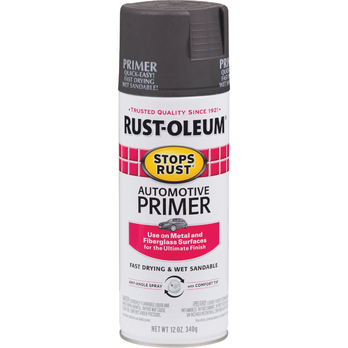 Rust-Oleum Stops Rust Dark Gray 12 Oz. Spray Automotive Paint Primer Image 2