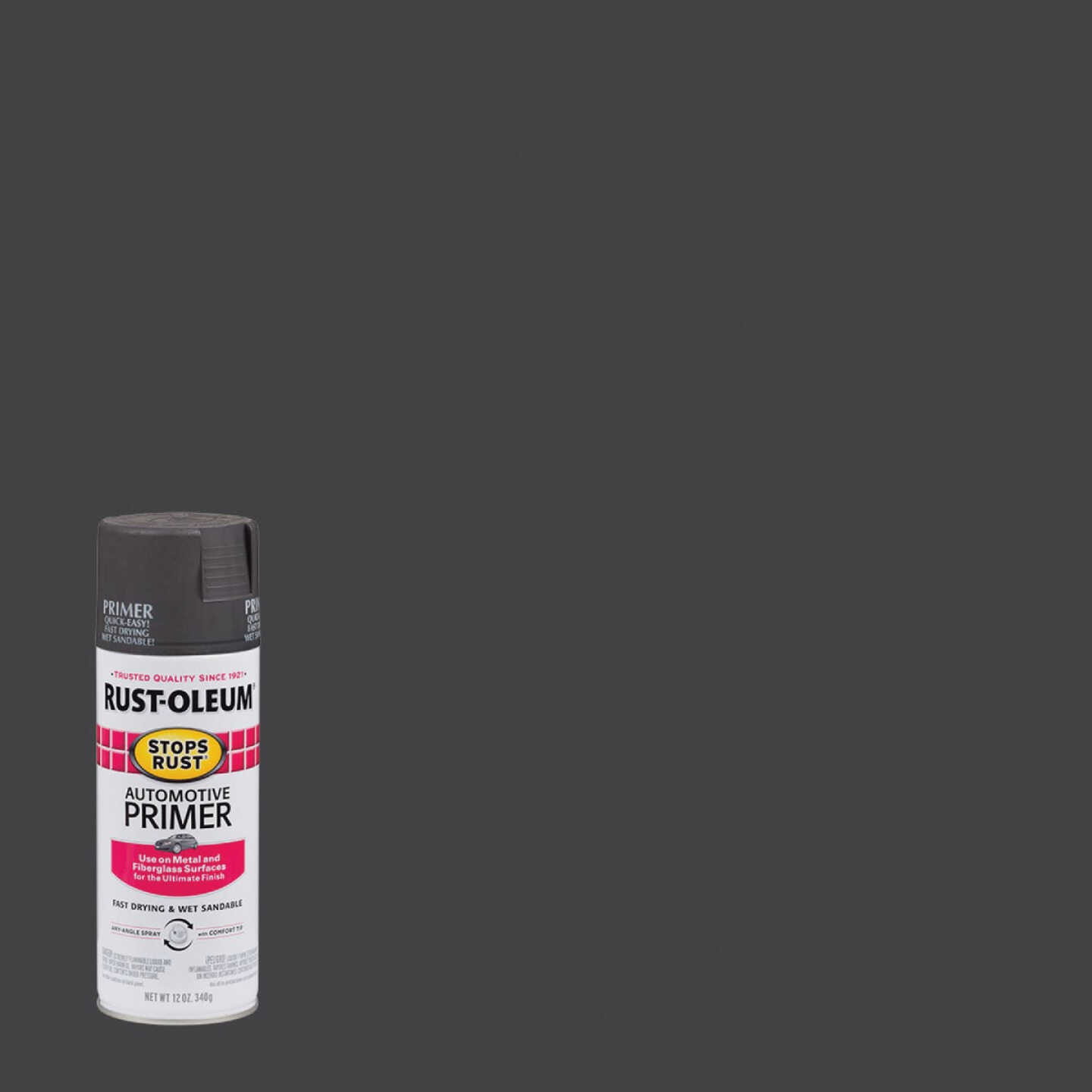 Rust-Oleum Stops Rust Dark Gray 12 Oz. Spray Automotive Paint Primer Image 1