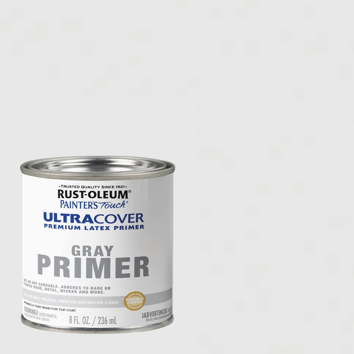 Rust-Oleum Painter's Touch Ultra Cover Flat Premium Latex Primer, Gray, 1/2 Pt. Image 1