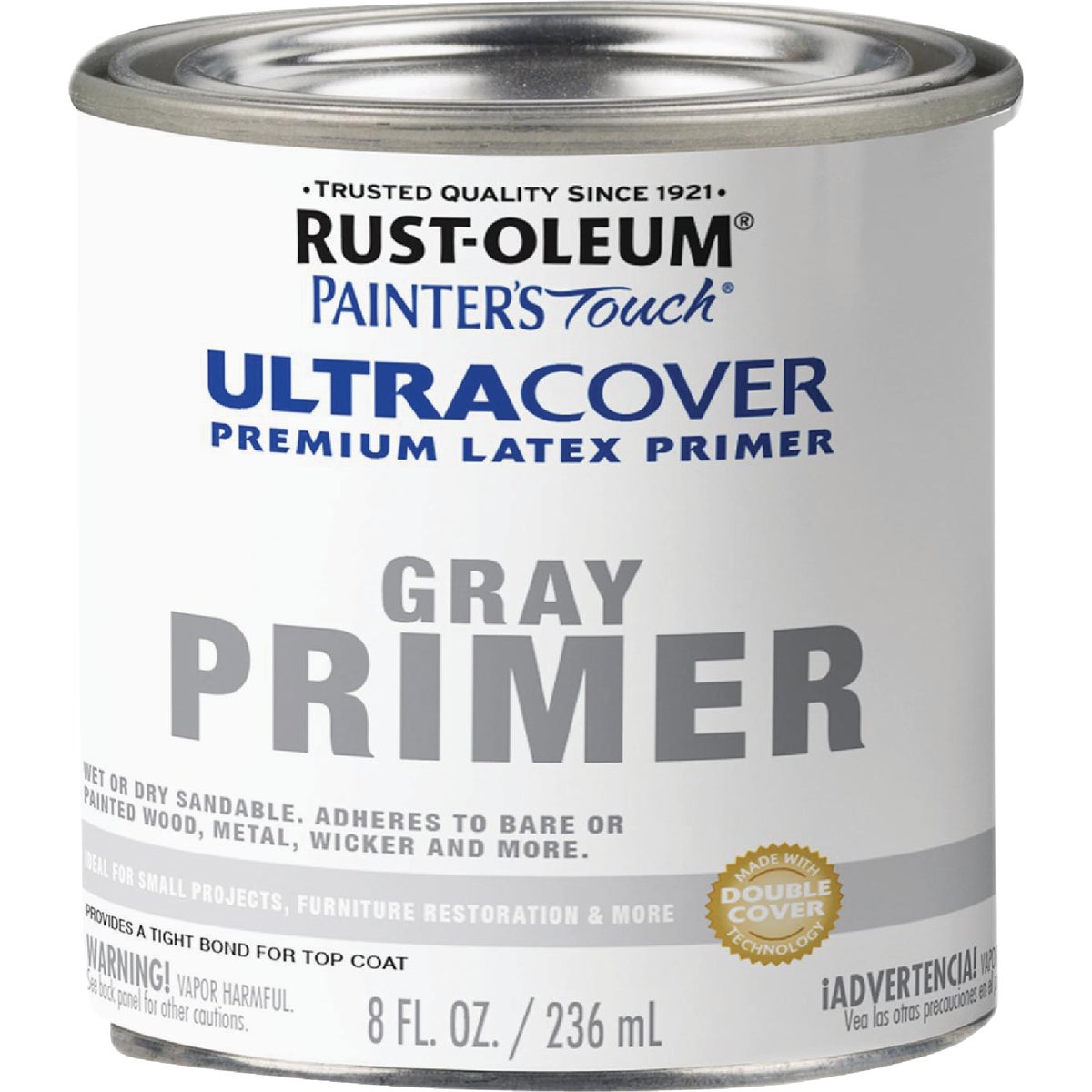 Rust-Oleum Painter's Touch Ultra Cover Flat Premium Latex Primer, Gray, 1/2 Pt. Image 6