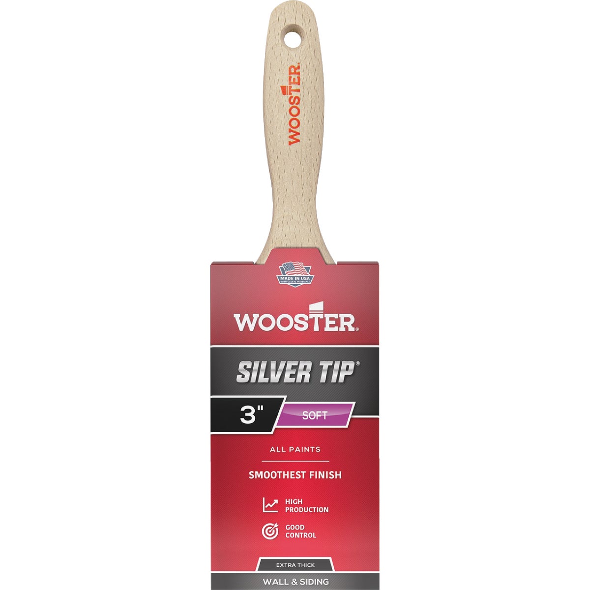Wooster SILVER TIP 3 In. Flat Wall Varnish And Paint Brush Image 1