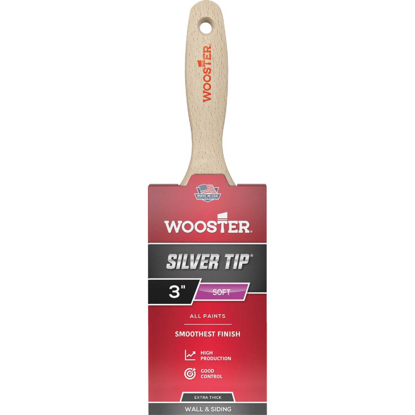 Wooster SILVER TIP 3 In. Flat Wall Varnish And Paint Brush Image 1