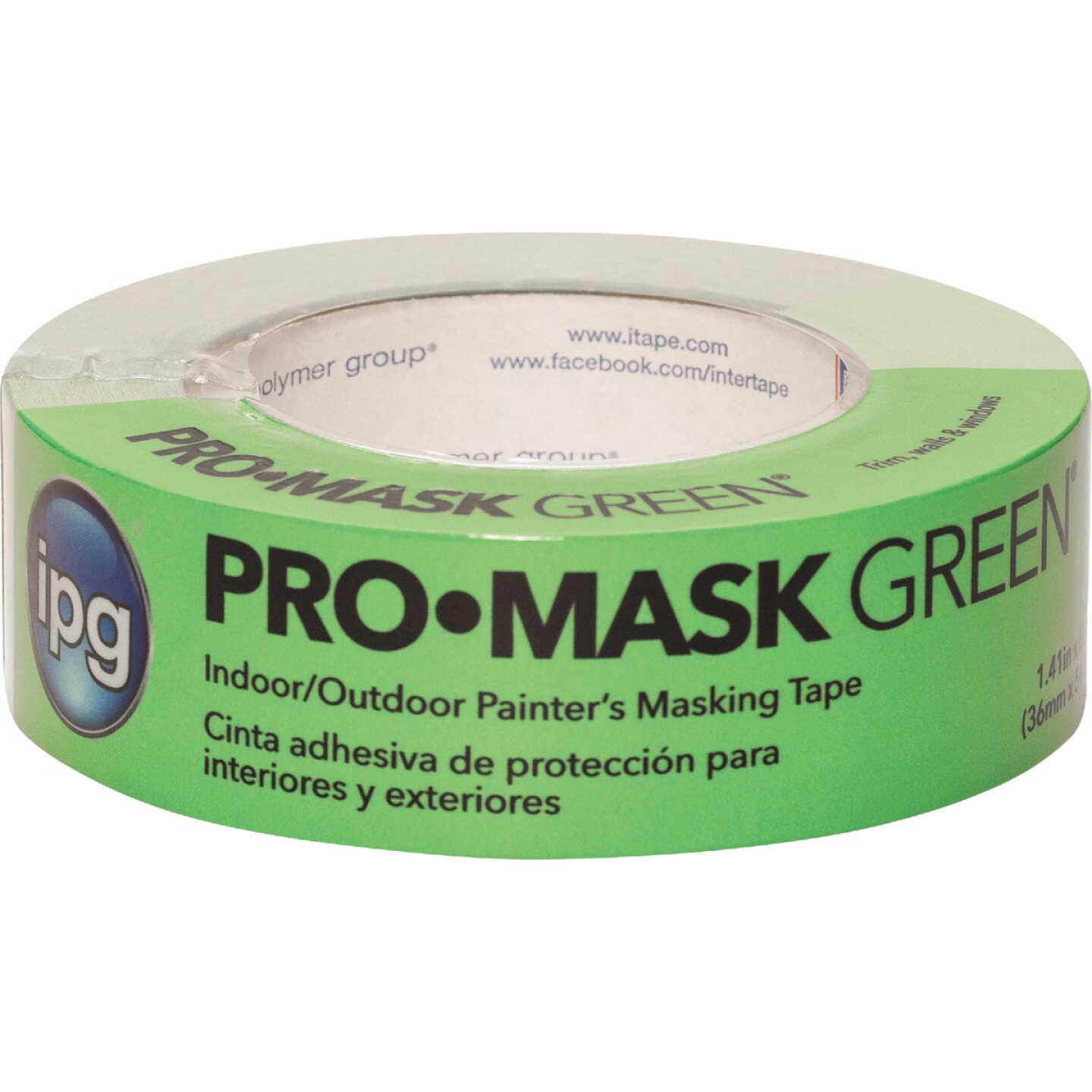 IPG ProMask Green 1.41 In. x 60 Yd. Professional Green Painter's Grade Masking Tape Image 1