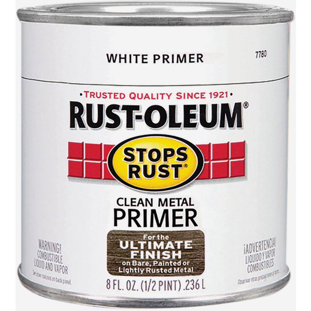 Rust-Oleum Stops Rust Clean Metal Primer, White, 1/2 Pt. Image 2