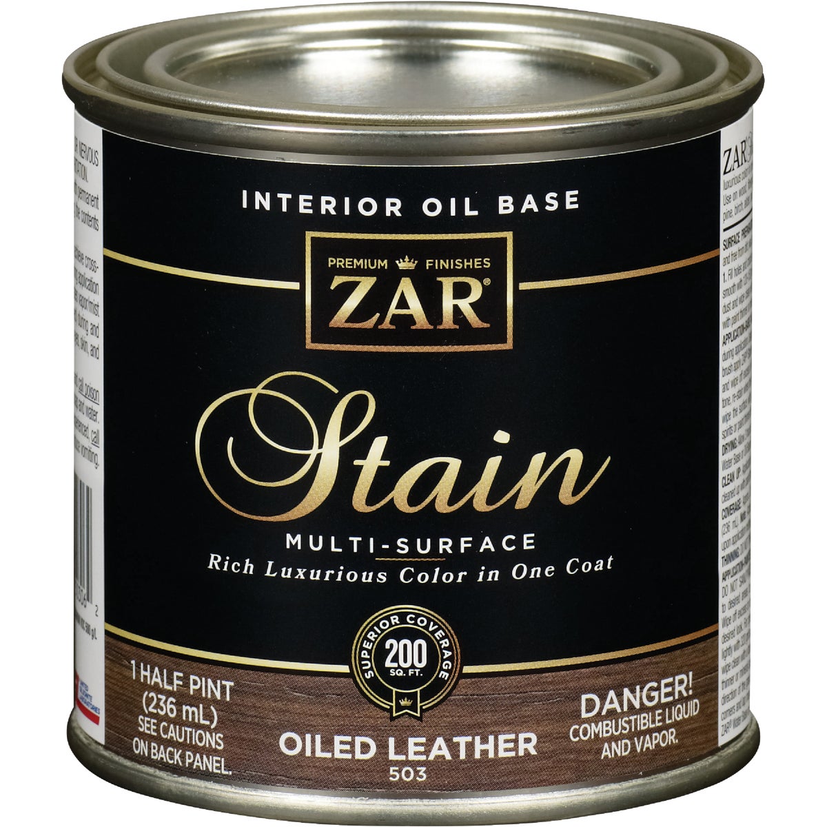 Zar 1/2 Pt. Oiled Leather Oil-Based Multi-Surface Interior Stain Image 1