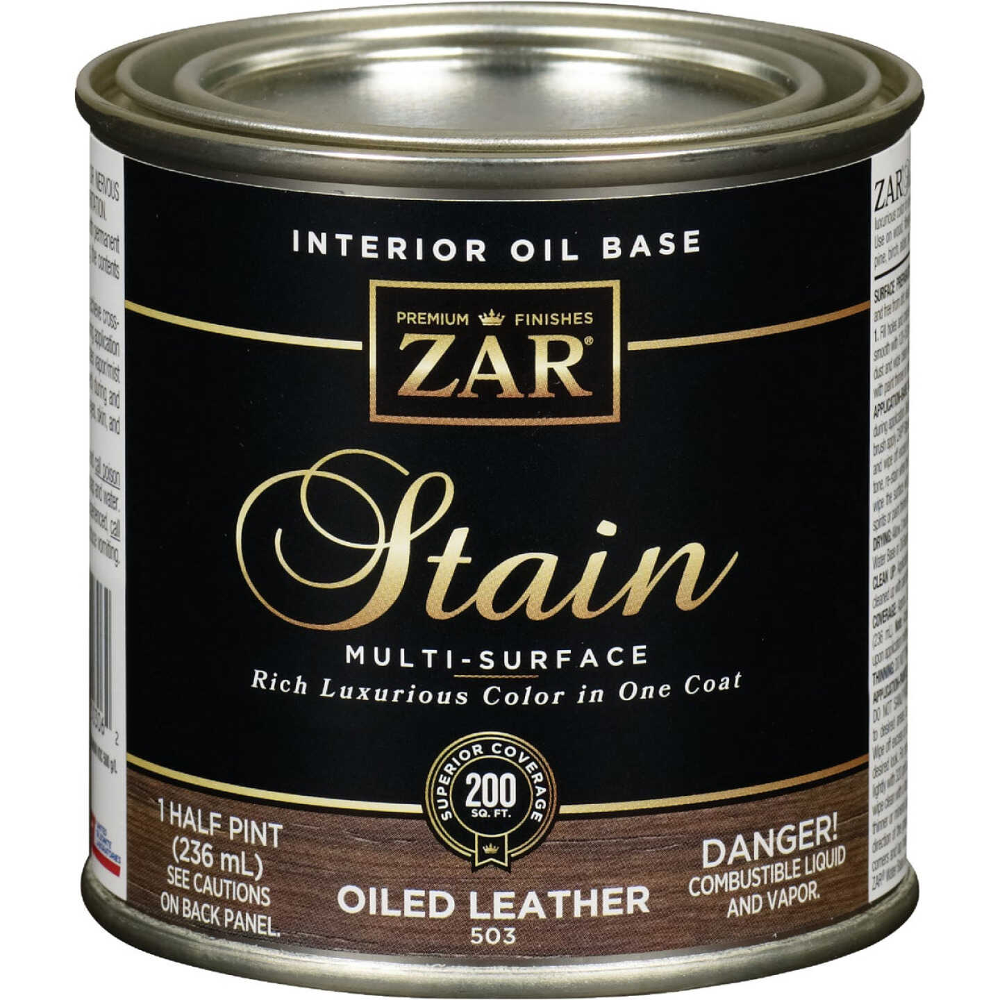 Zar 1/2 Pt. Oiled Leather Oil-Based Multi-Surface Interior Stain Image 1