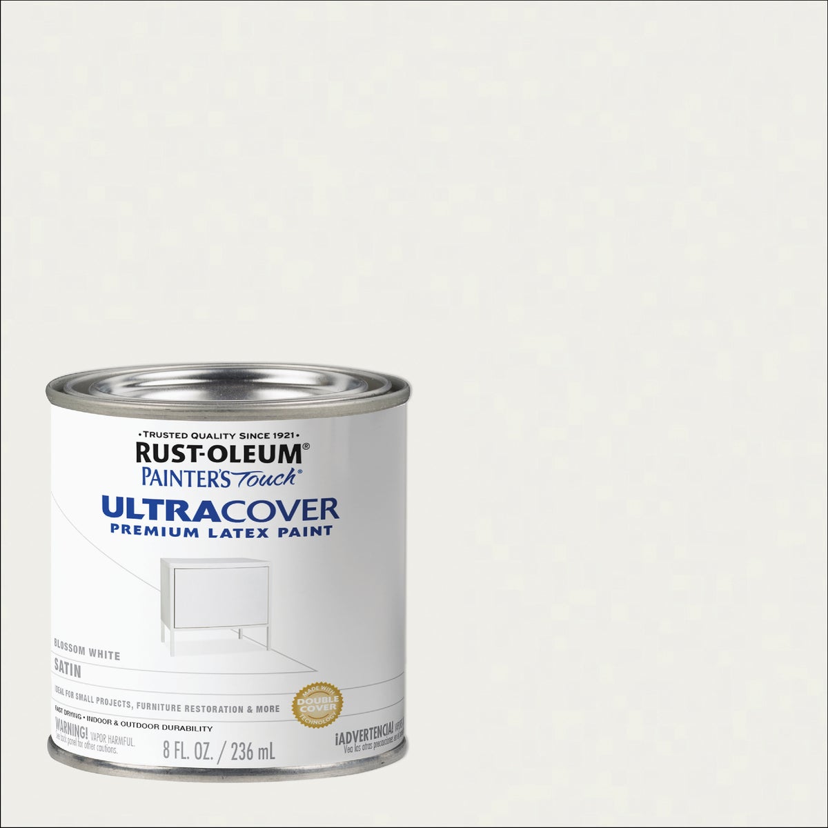 Rust-Oleum Painter's Touch 2X Ultra Cover Premium Latex Paint, Satin Blossom White, 1/2 Pt. Image 1
