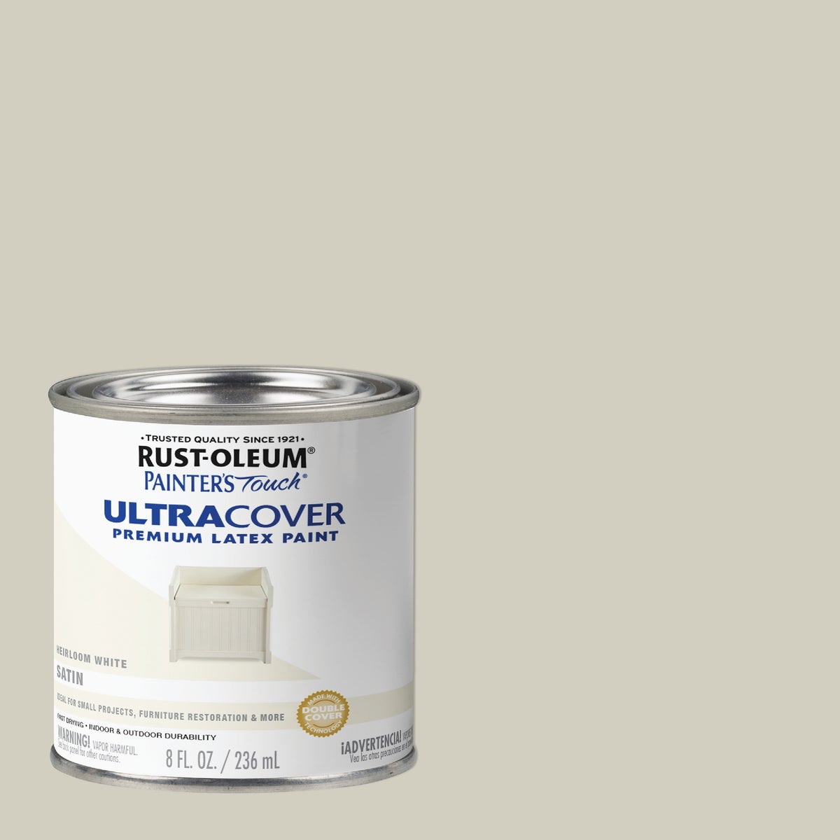 Rust-Oleum Painter's Touch 2X Ultra Cover Premium Latex Paint, Satin Heirloom White, 1/2 Pt. Image 1