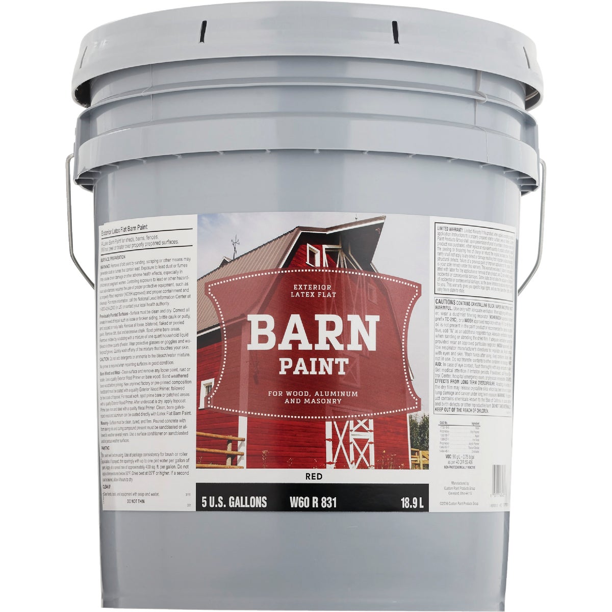 Do it Best Latex Flat Exterior Barn Paint, Red, 5 Gal. Image 2