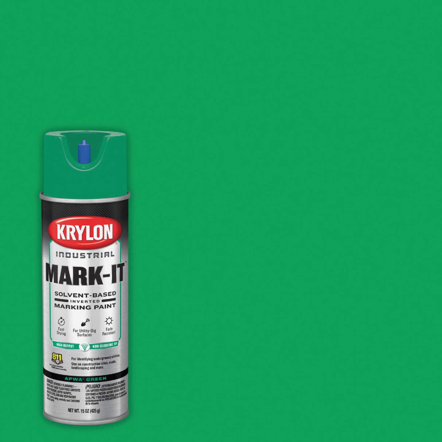 Krylon Mark-It 730408 Industrial SB APWA Green Inverted Marking Paint Image 1